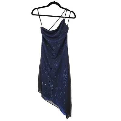 Vestido de lentejuelas asimétrico vintage Kiki EE. UU. para mujer pequeño de una sola correa Foto 1 de 4