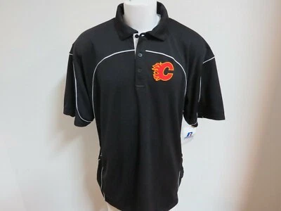 New Sz S Black Nhl Russell Athletic Mens Polyester #76L Golf Polo Shirt - Image 1 of 4