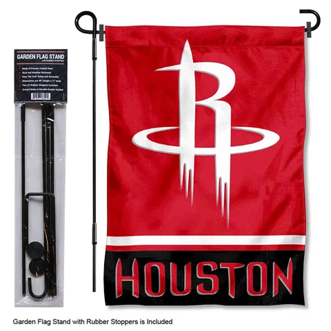 Houston Rockets Red Garden Flag and Yard Stand Included Cover
