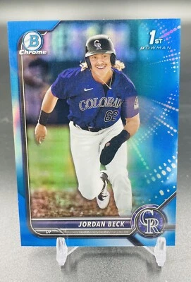 2022 Bowman Chrome 1st Jordan Beck Blue Refractor /150  # BDC34  🔥 Rockies - Image 1 of 2