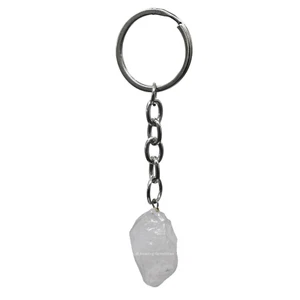Porta llaves llavero cuarzo transparente grado B cristal crudo - Imagen 1 de 7