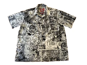Vintage JNCO Jeans USA Graffiti Print Short Sleeve Shirt Size XL Hip Hop 90s Y2K - Picture 1 of 24