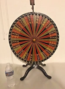 Excellent American Painted Game Wheel Folk Art Table Top Size Strong Colors - Picture 1 of 12
