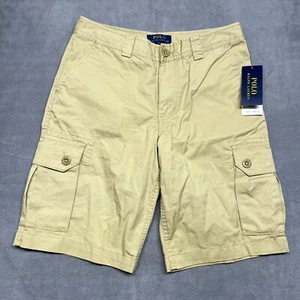 Polo Ralph Lauren Cargo Shorts Boys 14 Beige 100% Cotton Hiking Camping Outdoor - Picture 1 of 10