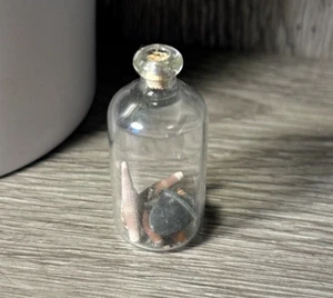 Miniature Glass Bottle with Shells and Cork 2"Tall - Picture 1 of 7