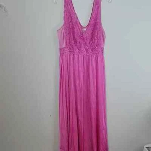 Vestido largo de encaje rosa Shadowline talla 2X 31737 53" - Imagen 1 de 10