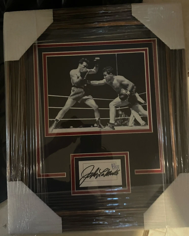 Jake LaMotta Firmado Enmarcado Con 8x10 Foto Toro Salvaje JSA Foto 1 de 3