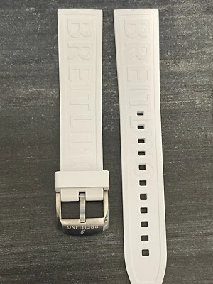 Correa de goma blanca Breitling OEM 20 MM Diver Pro con hebilla Tang OEM Foto 1 de 3