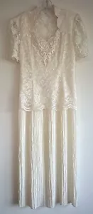 scott mcclintock dress lace size 8 (UK 12) White Wedding Prom Vintage 80s Layer - Picture 1 of 17