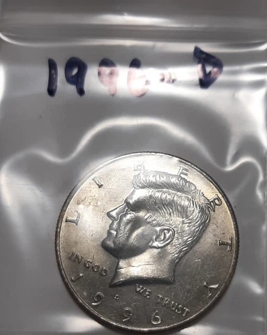 1996-D Kennedy Half Dollar, Circulated but NICE ! Cover