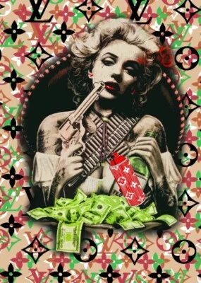 DEATH NYC ltd ed подписанный поп-арт печать 45 x 32 см Мэрилин Монро значок кинозвезда - Изображение 1 из 4