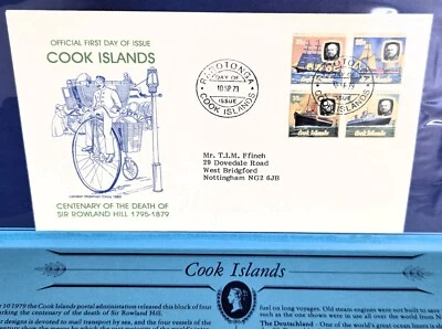 Cook Islands First Day Cover Issue 1979 Commemorating Sir Rowland Hill - Image 1 of 3