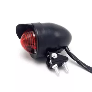 Black Motorcycle 12v Stop Tail Light Brake Rear Lamp Taillight Cafe Racer Bobber - Picture 1 of 9