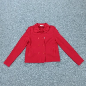 Coldwater Creek Jacke Damen Medium Rot Rüschenkragen Langarm Neu mit Etikett - Bild 1 von 24