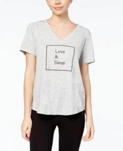 Alfani Graphic Pajama T-Shirt Gray Pebble Heather M - Picture 1 of 2
