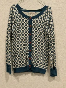 Matilda Jane Cardigan Blue Ivory Girls Sz 8 Windy City Sweater Z1 - Picture 1 of 3