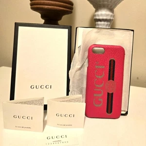 Coque Gucci en cuir rose pour iPhone 7/8 avec boite - Photo 1 sur 6