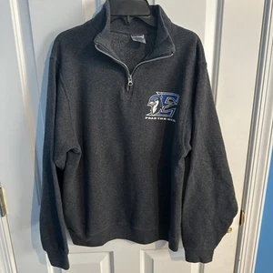 Etown Elizabethtown College 1/4 cremallera tamaño pequeño gris ligeramente usado - Imagen 1 de 4