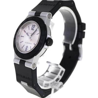 Auténtico reloj para mujer Bvlgari AL32TA aluminio plata cuarzo esfera blanca caja 45,4 g Foto 1 de 4