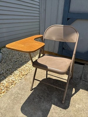 ✨Combo de silla de metal plegable adjunta de escritorio escolar Norcor EE. UU. de colección tamaño adulto ✨ Foto 1 de 4