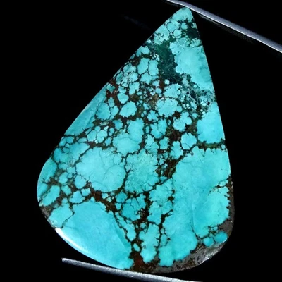 70.80Cts Lab-Created Turquoise Pear Cabochon Gemstone 33X45X7MM - Image 1 of 4