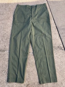 Vintage Vietnam War 60s 70s Chino Khakis Pants Military Army Uniform Green 36 32 - Picture 1 of 9