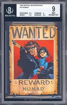 1992 Marvel Masterpieces #70 NOMAD BGS 9 Mint w/ 9.5 Sub X-Men Joe Jusko Pop 3 - Image 1 of 4