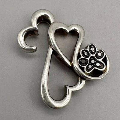 Colgante Jane Seymour Corazón Pata Infinita 925 JWBR Amante de Mascotas Plata de Ley Foto 1 de 4