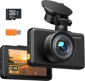 Cámara de tablero 2,5K, cámara de coche 1440P QHD con tarjeta gratuita de 32 GB, pantalla IPS de 3", Night V - Imagen 1 de 7