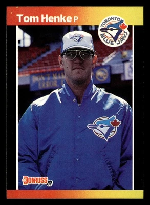 Tom Henke 1989 Donruss #385 Toronto Blue Jays BASEBALL *083 - Image 1 of 2