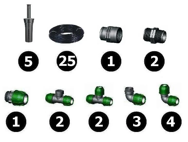 STARTER KIT IRRIGAZIONE GIARDINO PRATO 50 MQ IRRIGATORE SPRUZZO CLABER TUBO - Image 1 of 1