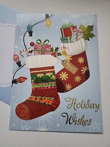 Frohe Weihnachten Urlaub Grußkarte Strümpfe - Bild 1 von 7
