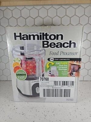 Hamilton Beach 70760 10 Cup 2 Speed Stainless Steel Food Processor New - Image 1 of 4