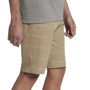 Hurley® | Men's Phantom Structure Tan Khaki 20.5" Hybrid Walk Swim Surf Shorts - Picture 1 of 7