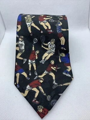 Corbata negra brillante para jugadores de tenis Bianchi of California Foto 1 de 2