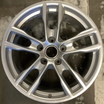 Porsche Boxster 13 - 16 67441 98661 aluminum OEM wheel rim 19 x 9.5 Silver Rear - Image 1 of 4
