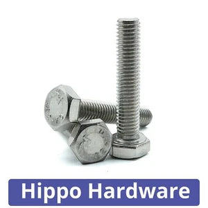 M8 (8mm) Hexagon Head Set Screws Fully Threaded Hex Bolts A2 Stainless Steel - Picture 1 of 7