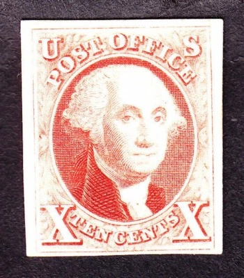 US 2TC2e 10c Washington Trial Color India Proof on Card VF-XF SCV $675 - Image 1 of 2