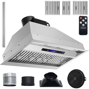 Built-in Range Hood 30/36in Insert Vent Hood 800/900CFM Kitchen Stove LEDs - Picture 1 of 50