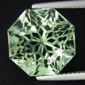 10.75Cts Deluxe Natural Green Amethyst (Prasiolite) Octagonal Cut Collection VDO - Picture 1 of 6