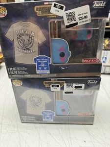 (2) Funko Pop Tees & Black Light DRAX Tee & Bobblehead Vol 3 Target X-LARGE -XL - Picture 1 of 4