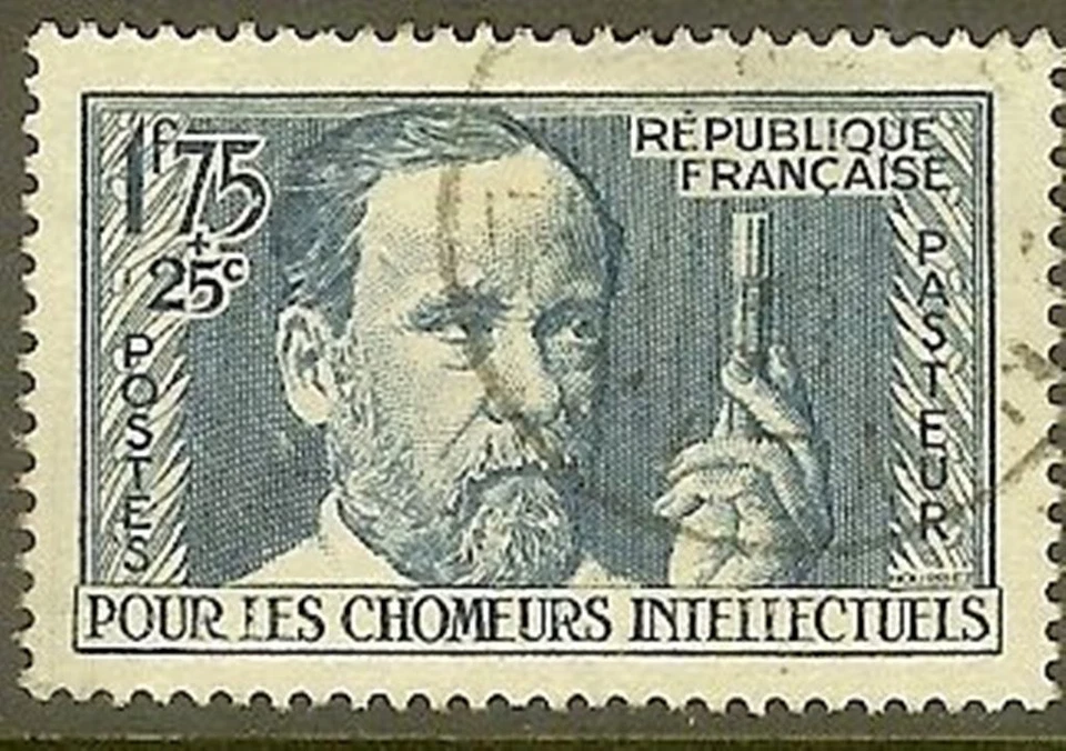 Sello Francia Yvert N°385 " Louis Pastor 1F75 +75c Azul" Cancelado TB Foto 1 de 1