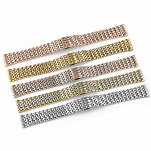 12-22mm Stainless Steel Metal Bracelet Butterfly Replacement Watch Band Strap - Picture 1 of 32