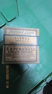 VINTAGE SEALED INITIAL LINES S B PENICK & CO CRUDE DRUGS Althea N.F. - Picture 1 of 2