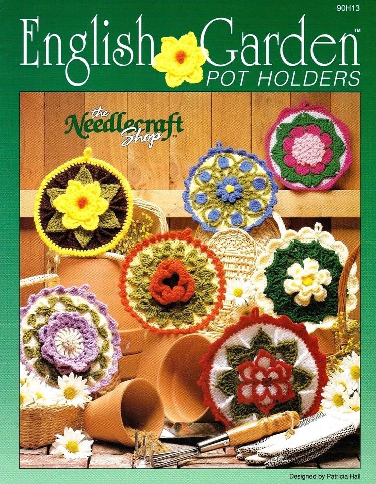 NEEDLECRAFT SHOP/English Garden Pot Holders/Crochet Pattern INSTRUCTIONS ONLY - Image 1 of 1