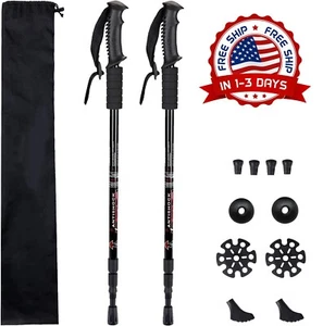 Bastones De Senderismo Ajustables, Antichoque, Ligera Para Hombres Y Mujeres NEW - Picture 1 of 8