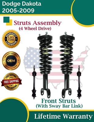 Puntales delanteros originales con barra estabilizadora para Dodge Dakota 2005-2009 4x4 garantía de por vida Foto 1 de 4