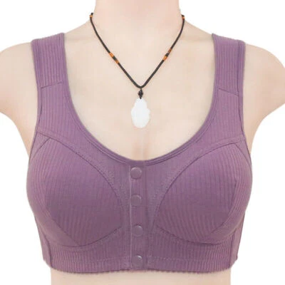 Comfortable Daisy Bra for Seniors, 2023 New Front Closure Button Bra Cotton Bras - Image 1 of 4