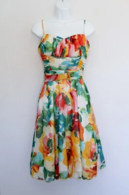 XOXO Vestido Acuarela Vibrante Reloj de Arena Escote Corazón Correas de Espagueti M Foto 1 de 4