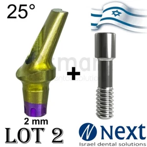 LOTx2 25° deg Abutment  MIS conical V3 C1 SP Fit Cementing 2 mm - Picture 1 of 3